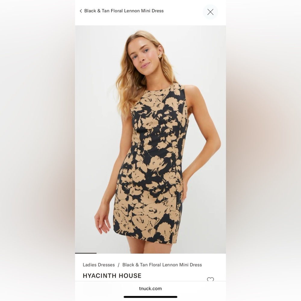 NEW Tuckernuck - Black and Tan Floral Dress - size medium